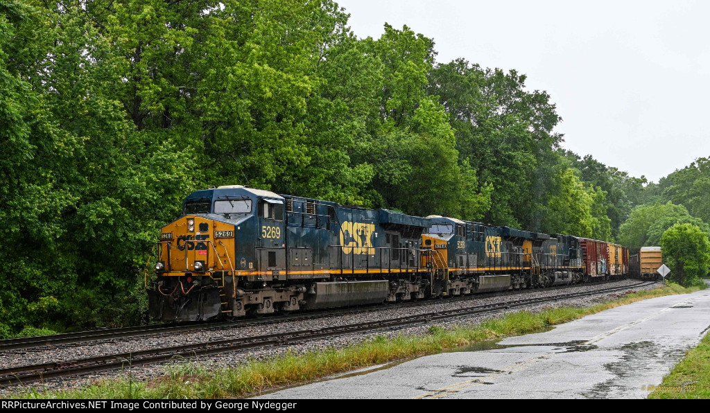 CSX waiting in the rain